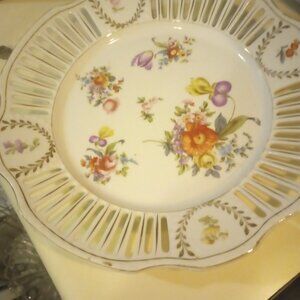 Gold rim antique plate